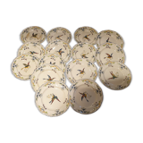 15 plates longchamp model clery decor bird