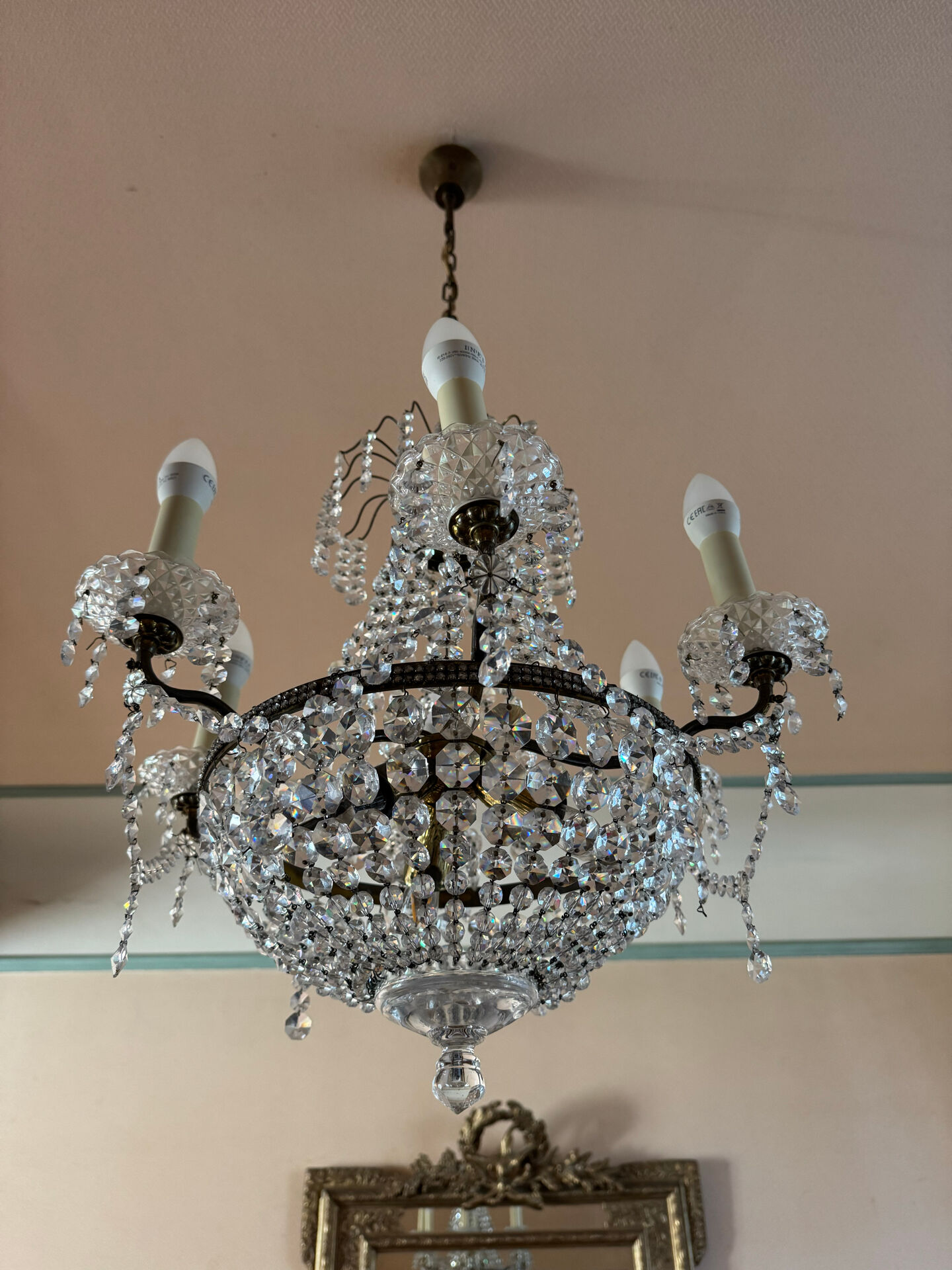 Crystal balloon chandelier from the 1960s.
