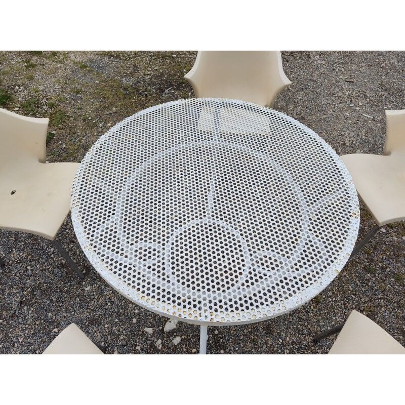 Salon de jardin fer forgé table + 5 fauteuils