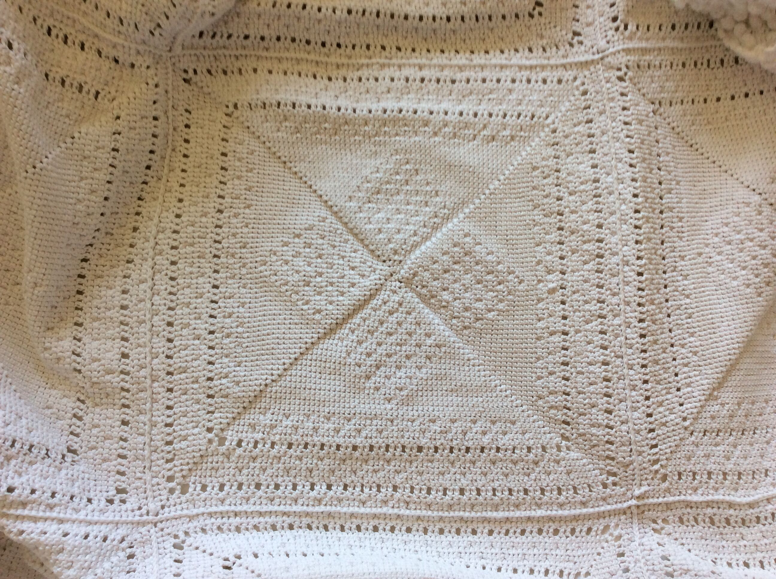 Old handmade crochet bed cover