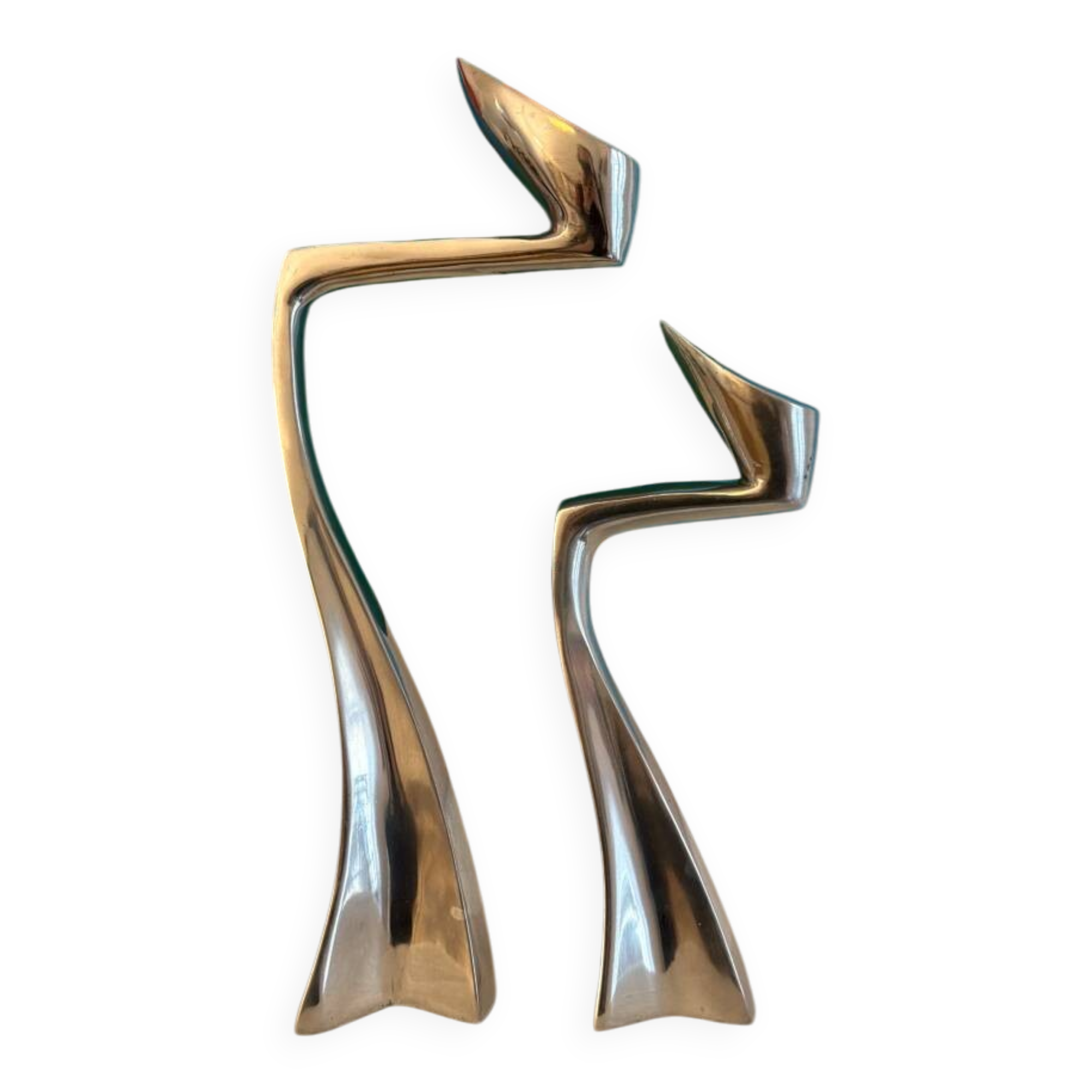 Set of 2 Swann candle holders by Matthew Hilton