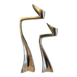 Set of 2 Swann candle holders by Matthew Hilton