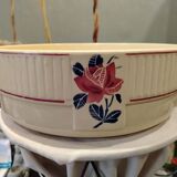 Antique Badonviller Floral Porcelain Dish, 20th Century Collection