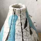 Vase en terre craquelée artisanal