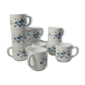 Lot de 10 tasses à café expresso Arcopal motif Myosotis