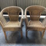 Vintage rattan armchairs 70s