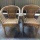 Chaises fauteuils rotin vintage années 70