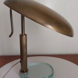 Italian Desk lamp  1950 brass and glass