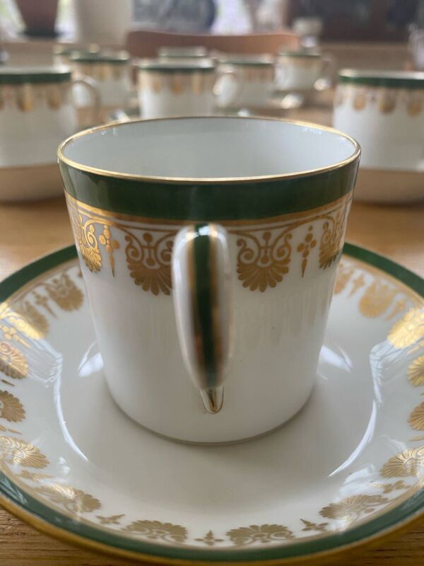 Service à café 11 tasses 12 sous tasses manufacture w. guerin et cie, paris