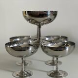 Six Guy Degrenne stainless steel ice cream cups.