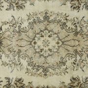 Vintage Turkish Carpet Beige and Brown Floral 271 x 174 cm