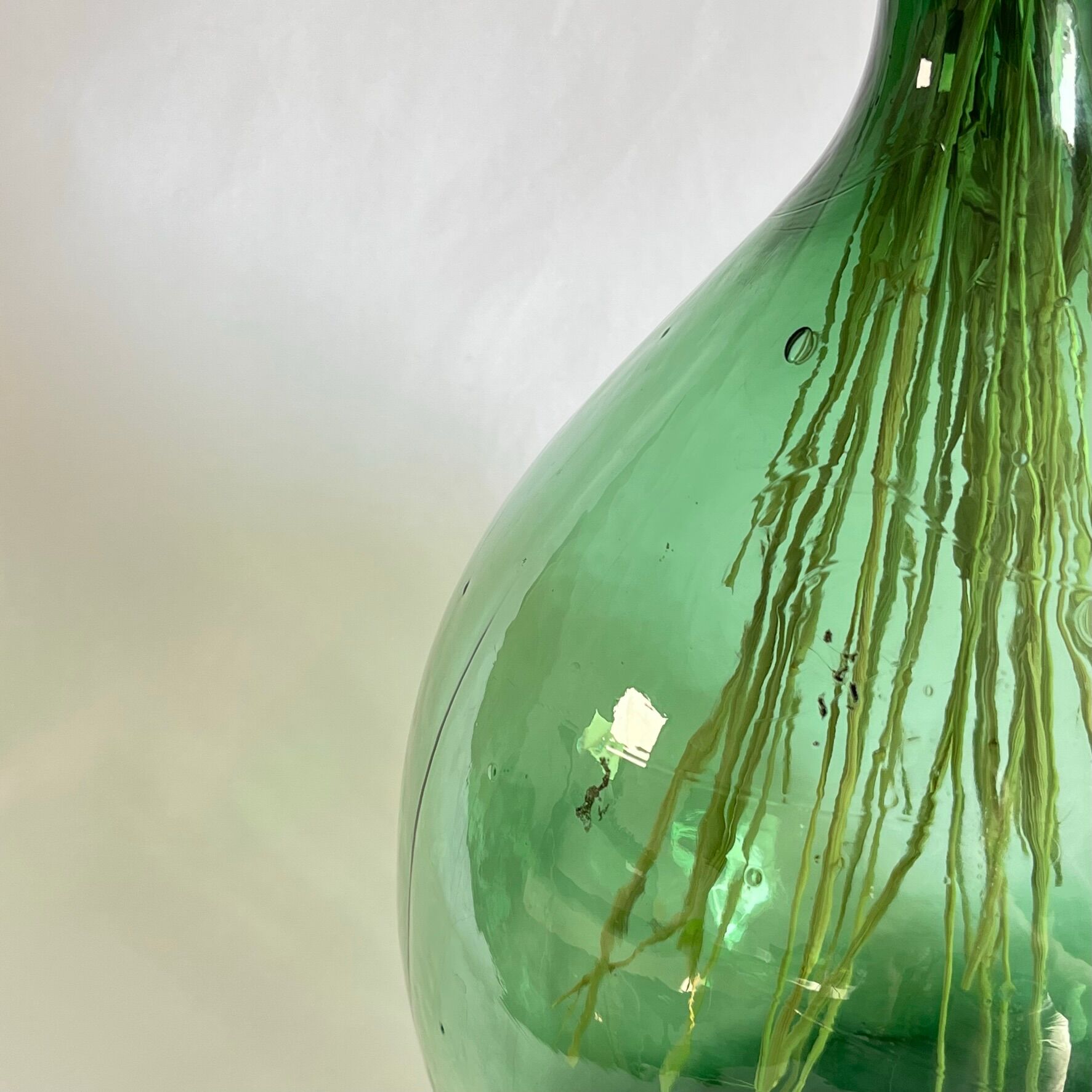 Bonbonne Dame Jeanne 5L verre vert vintage