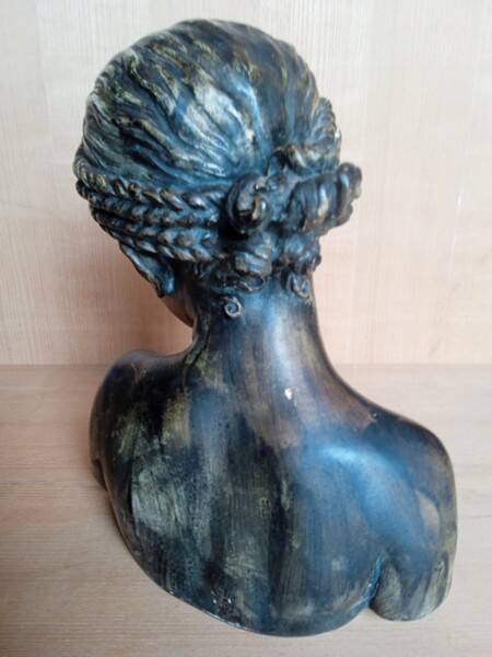 JBPigalle bust La Rieuse plaster signed