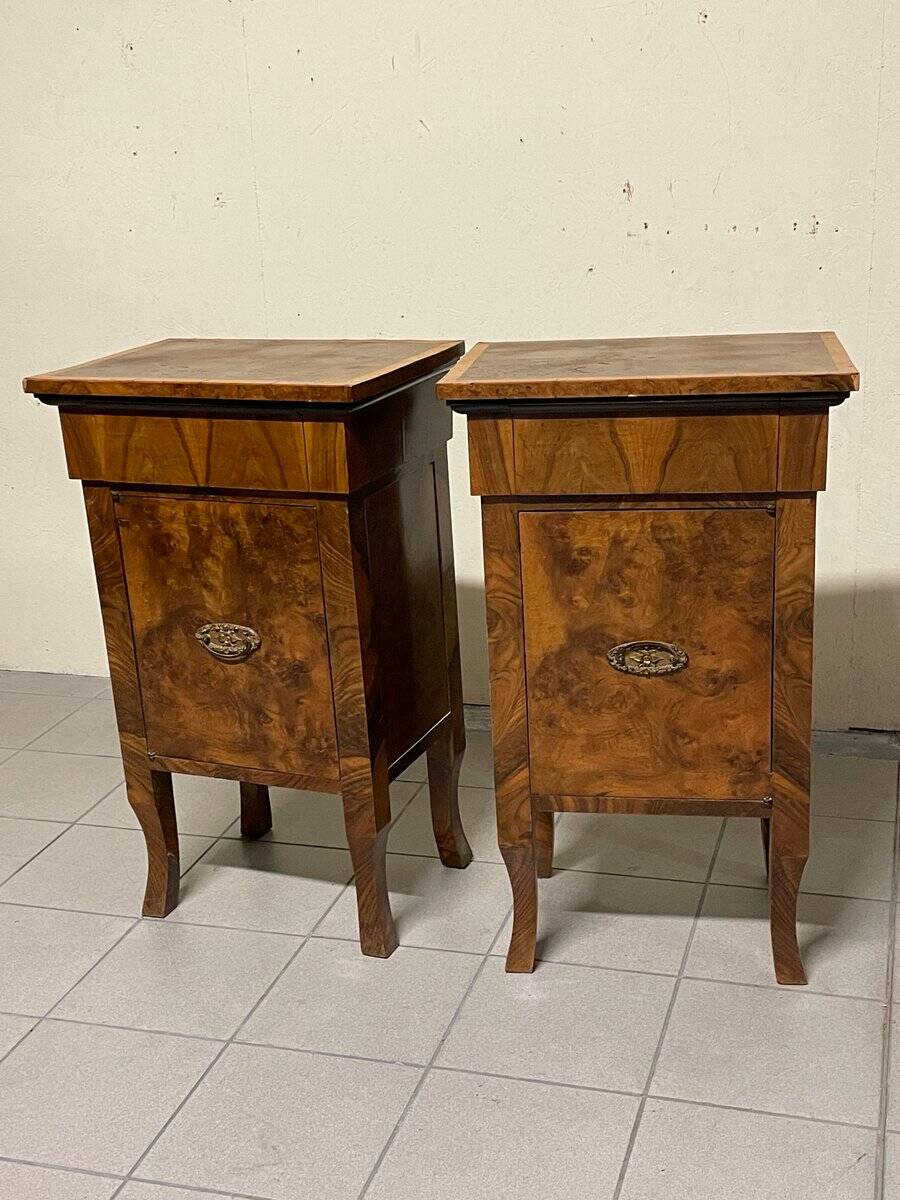 Comodini grandi Art Déco, Italia, anni '30, set di 2