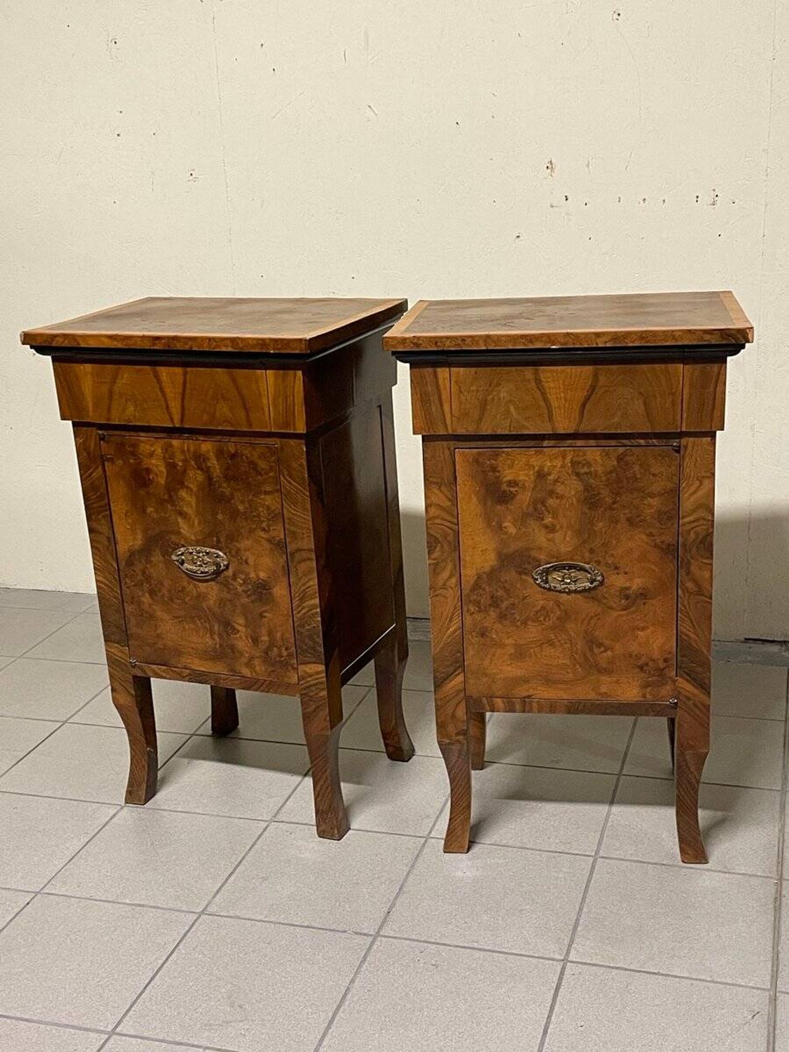 Large Art Deco bedside tables, Italy, 1930s, set of 2