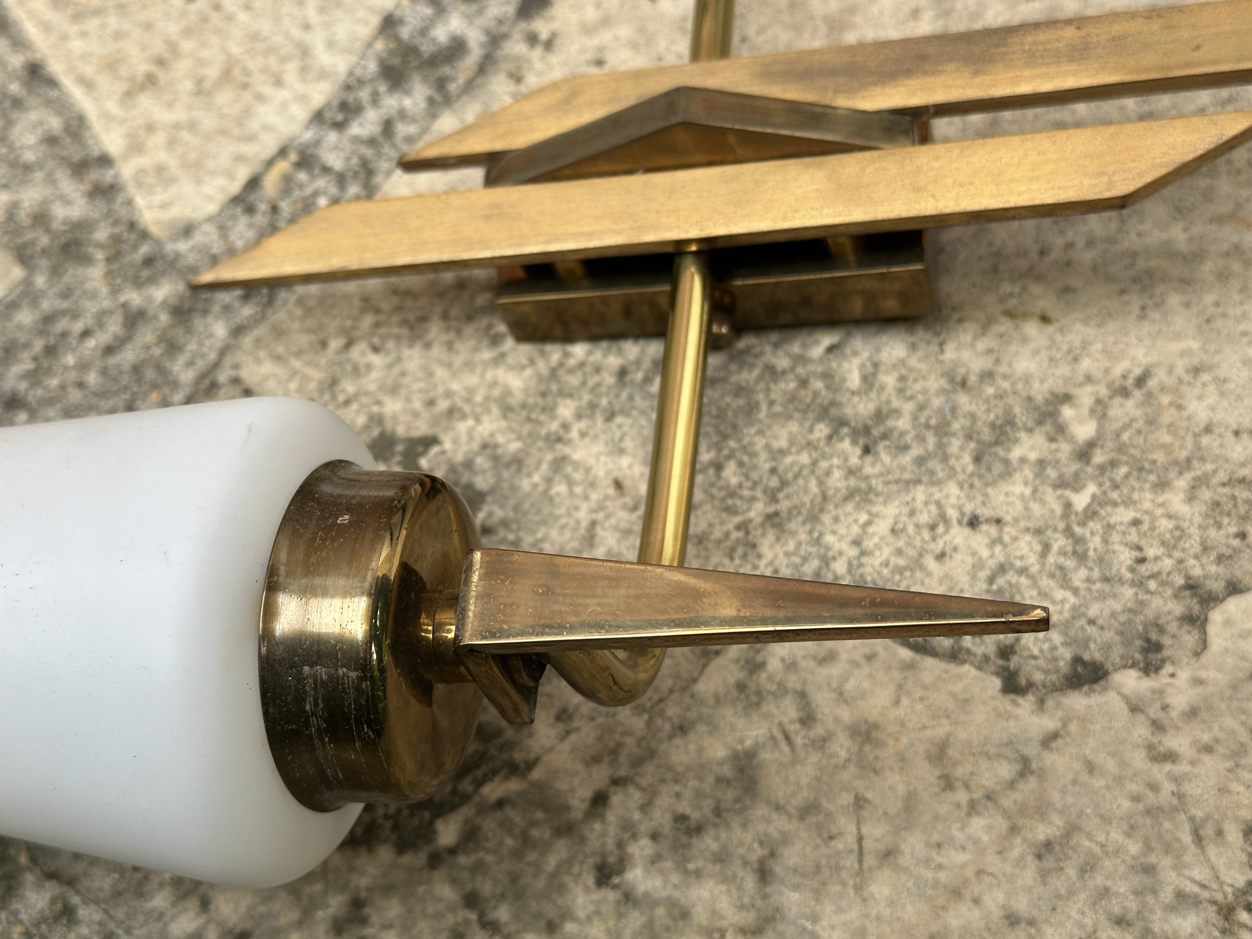 Vintage design solid brass wall light from the 60s