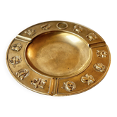Large brass astrology ashtray