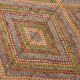 Tapis Kilim vintage vert et orange 7x9, 203x263 cm