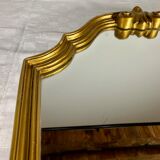 Miroir hexagonal en bois doré