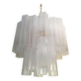 White vanished “tronchi” murano glass chandelier d50