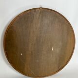 Vintage Italian wood round wall mirror from 50s