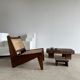 Asian solid wood quadripod brutalist coffee table H30 L81 l42