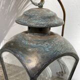 Antique lantern suspension in brass and glass