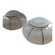 Pair of vintage speckled/marbled glass lamp globes Art Deco