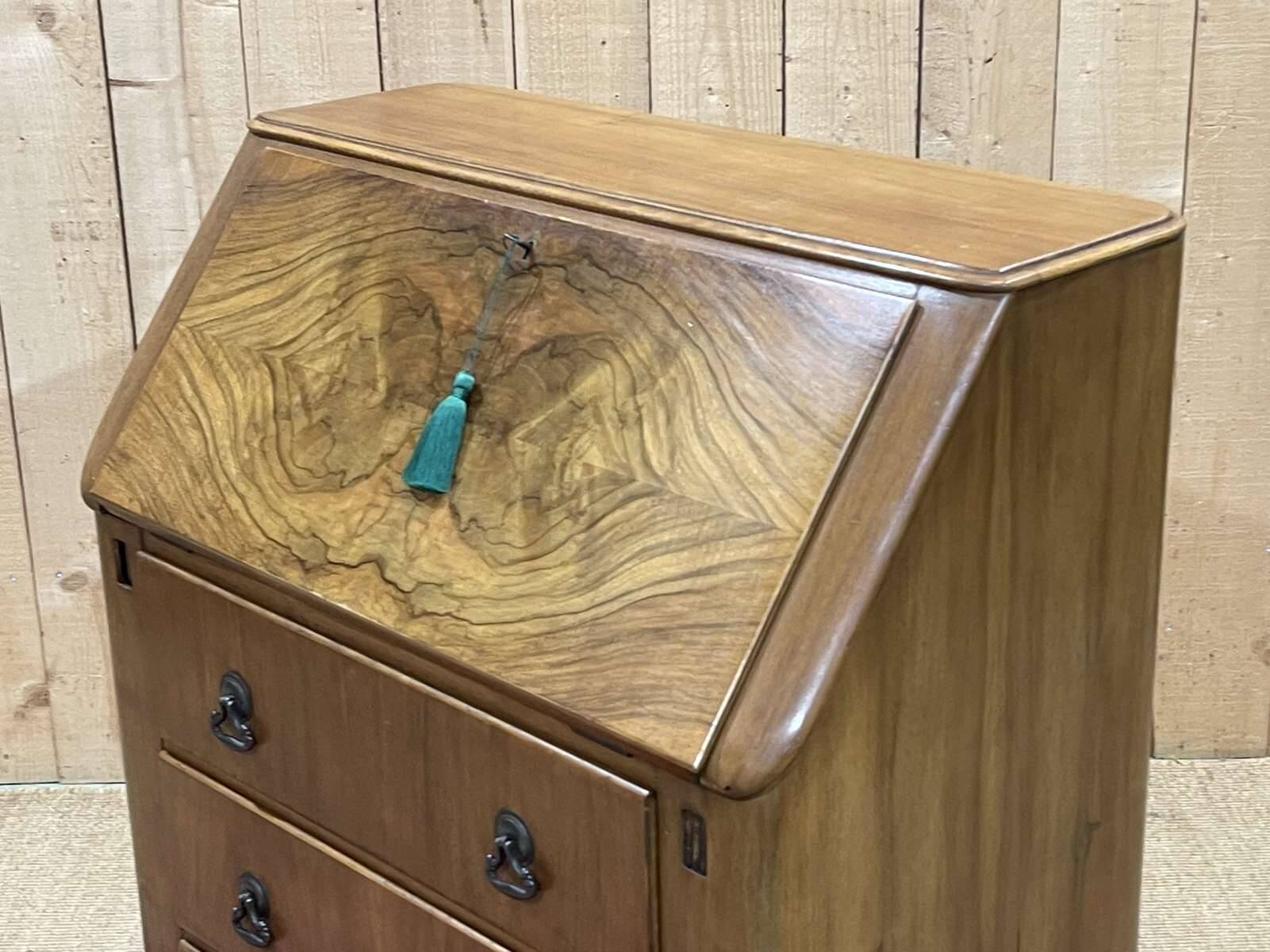 1960s English walnut secretary