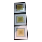 Optical Art Triptych - 3 Vintage Paintings - Victor Vasarely - Frames