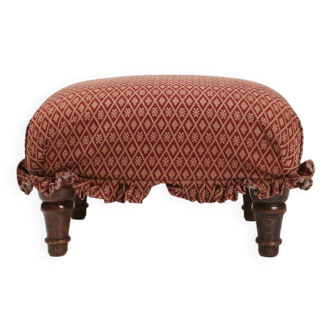 Charming small Art Deco footstool with attractive original upholstery, France, 1940