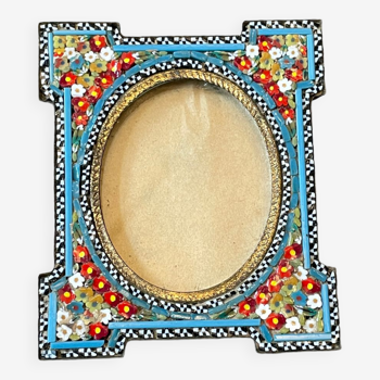 Photo frame in micro mosaic ancient Italian nineteenth