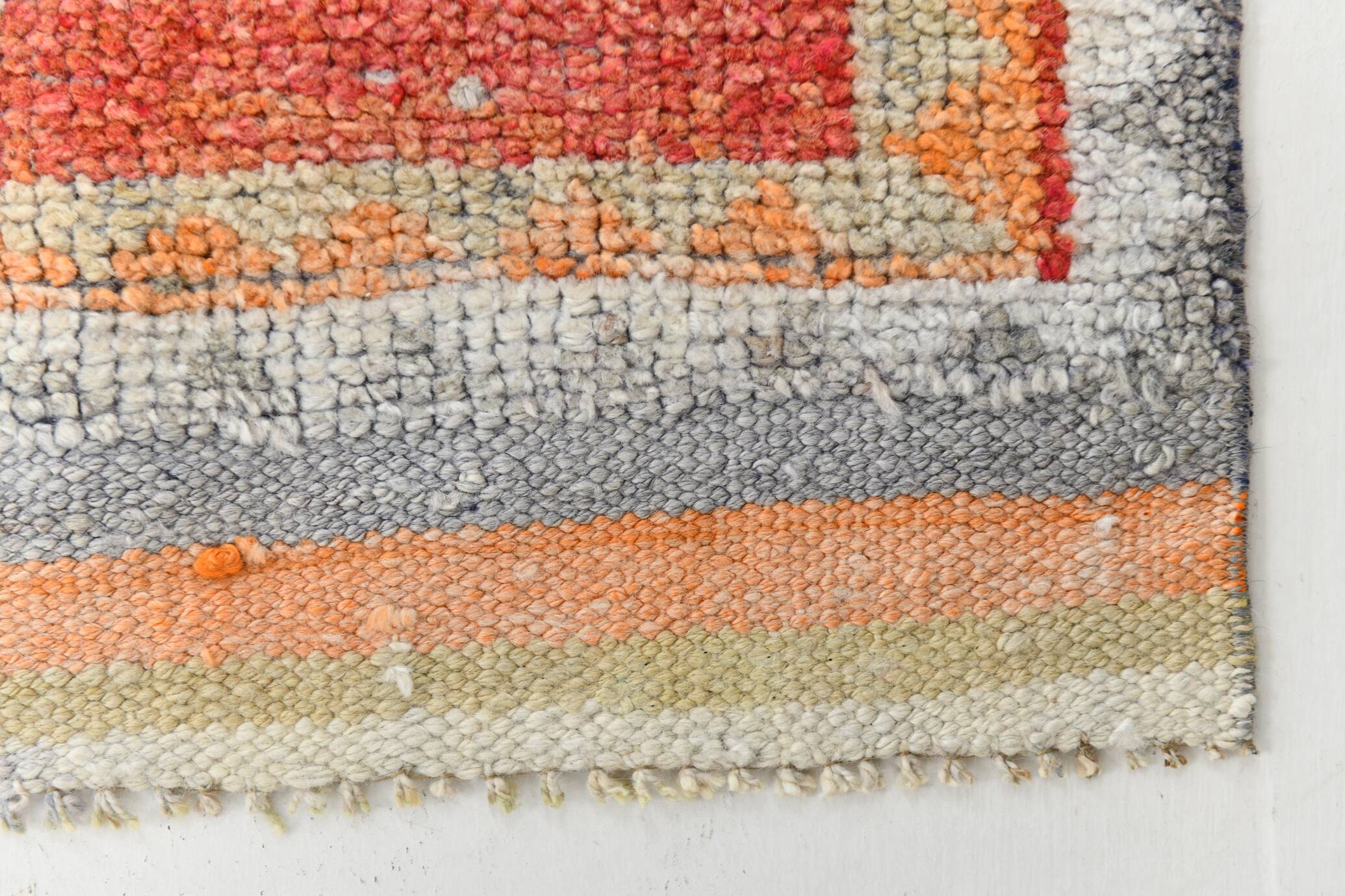 Tapis de couloir bohème en laine vintage aux couleurs neutres, 86 x 323 cm