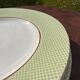Set of 5 Salins Isoard model plates in vintage green earthenware.