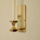 1988, single mid-century Swedish brass sconce by Gusum