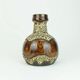 Vase du milieu du siècle duemler & breiden wgp fat lava motif en zigzag nuances de marron et beige années 1960