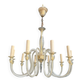 Lustre en cristal de Murano à 10 bras de lumière, travail italien, vers 1970