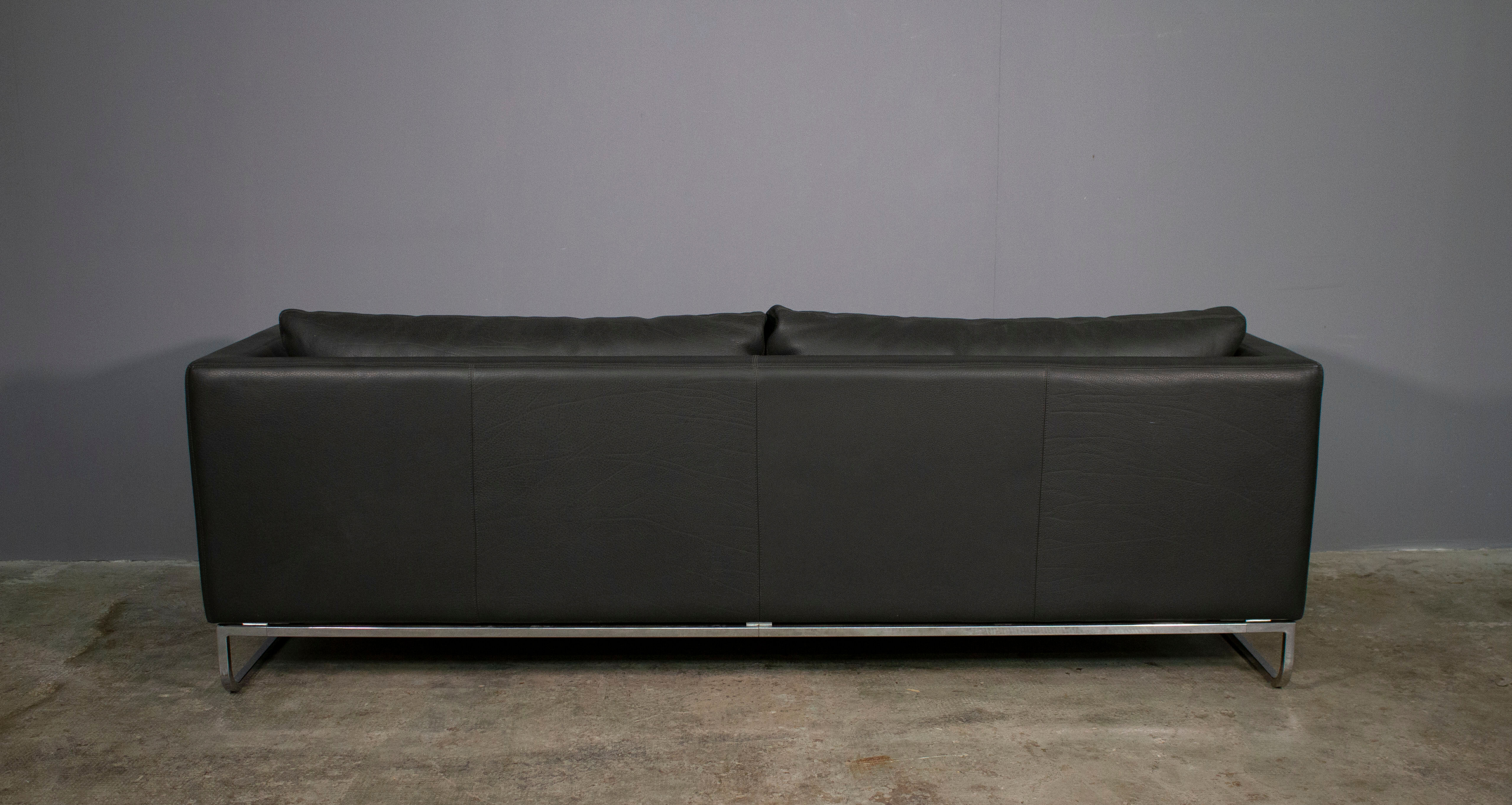 3-seater sofa anthracite leather