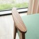 Vintage rustic oak armchair in green wool, 1960s