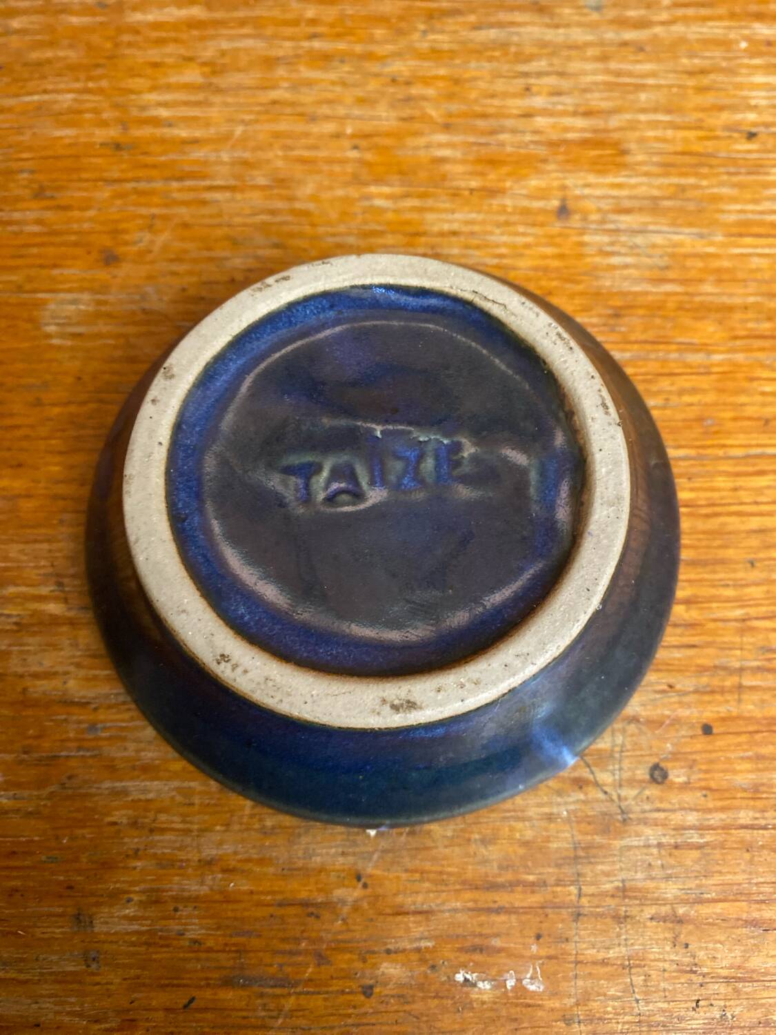 Cendrier Ancien TAIZÉ Daniel De Montmollin Céramique Bleu Décor