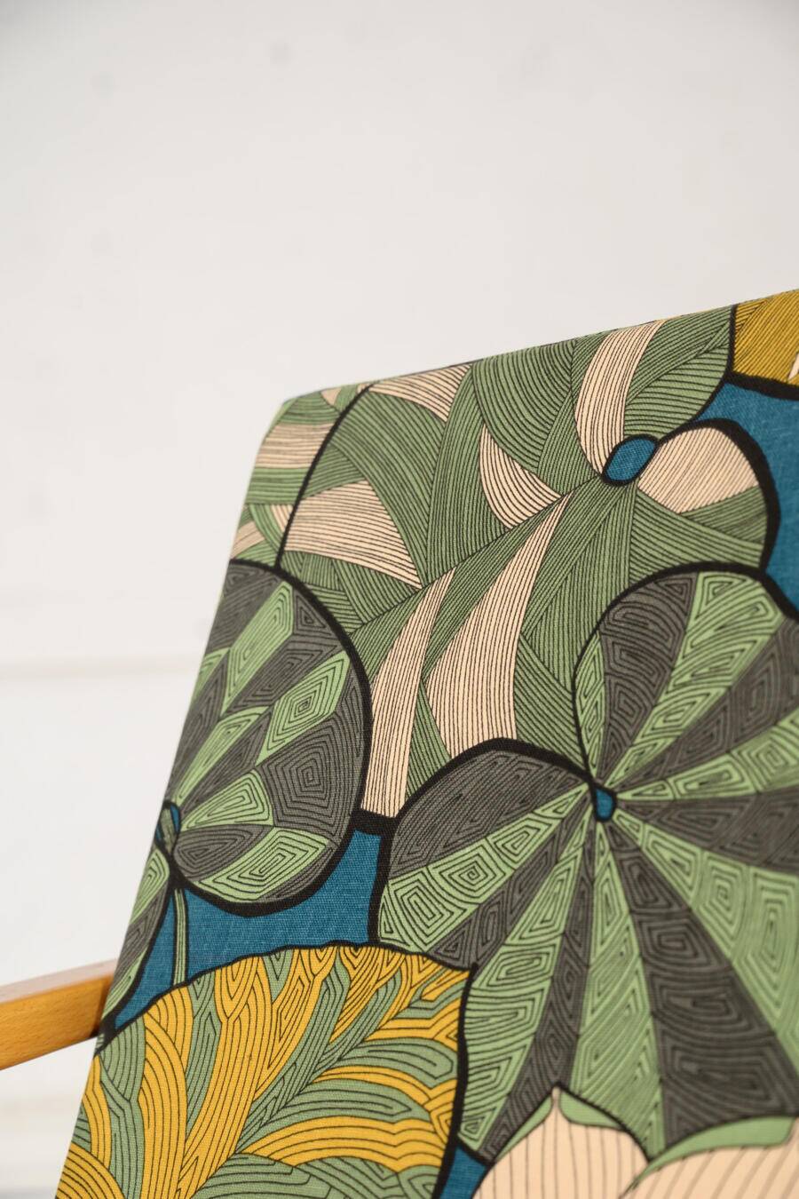 Boomerang armchair Thévenon fabric