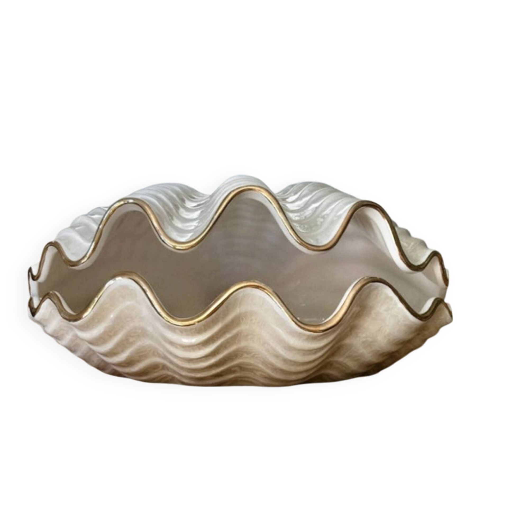 Paire de lampes en céramique nacrée en forme de coquillage, BON DÍA, années 60