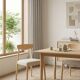 Pair of linen dining chairs