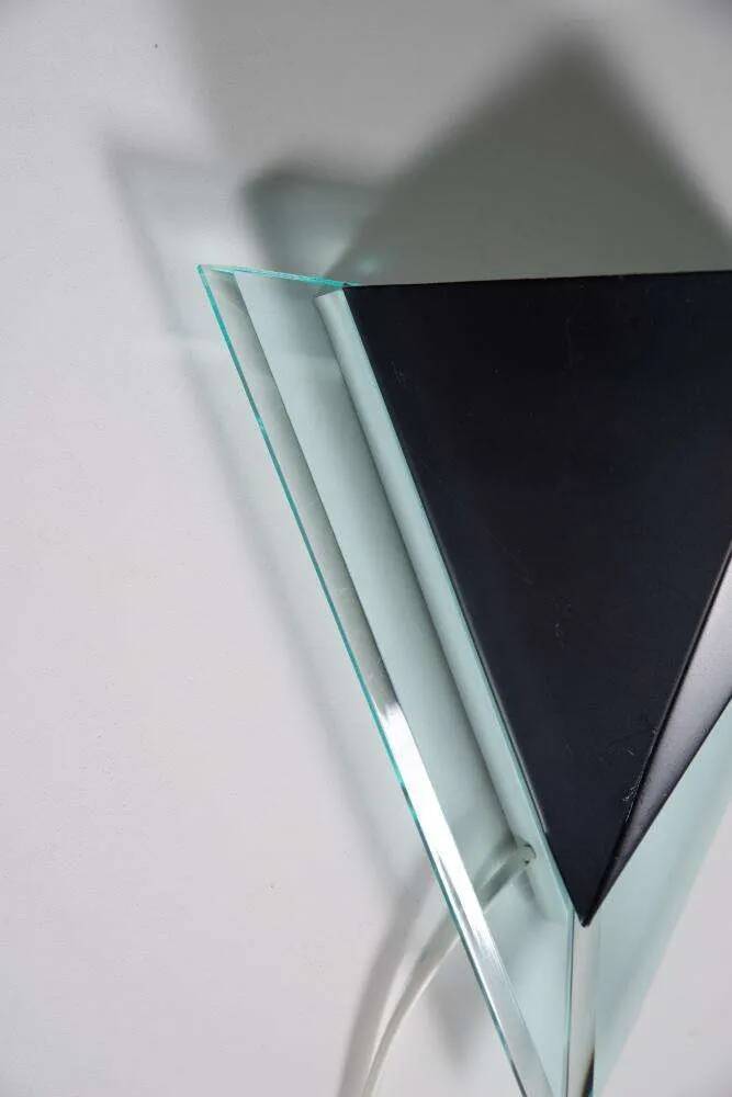 Minimalist 80s wall lamp, postmodern light fixture.