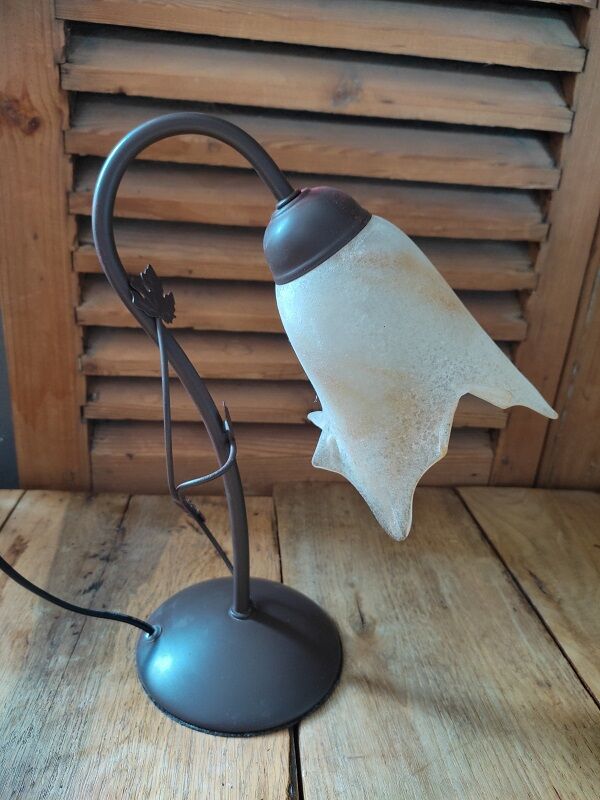 Bedside lamp Metal brown ivy tulip paste orange