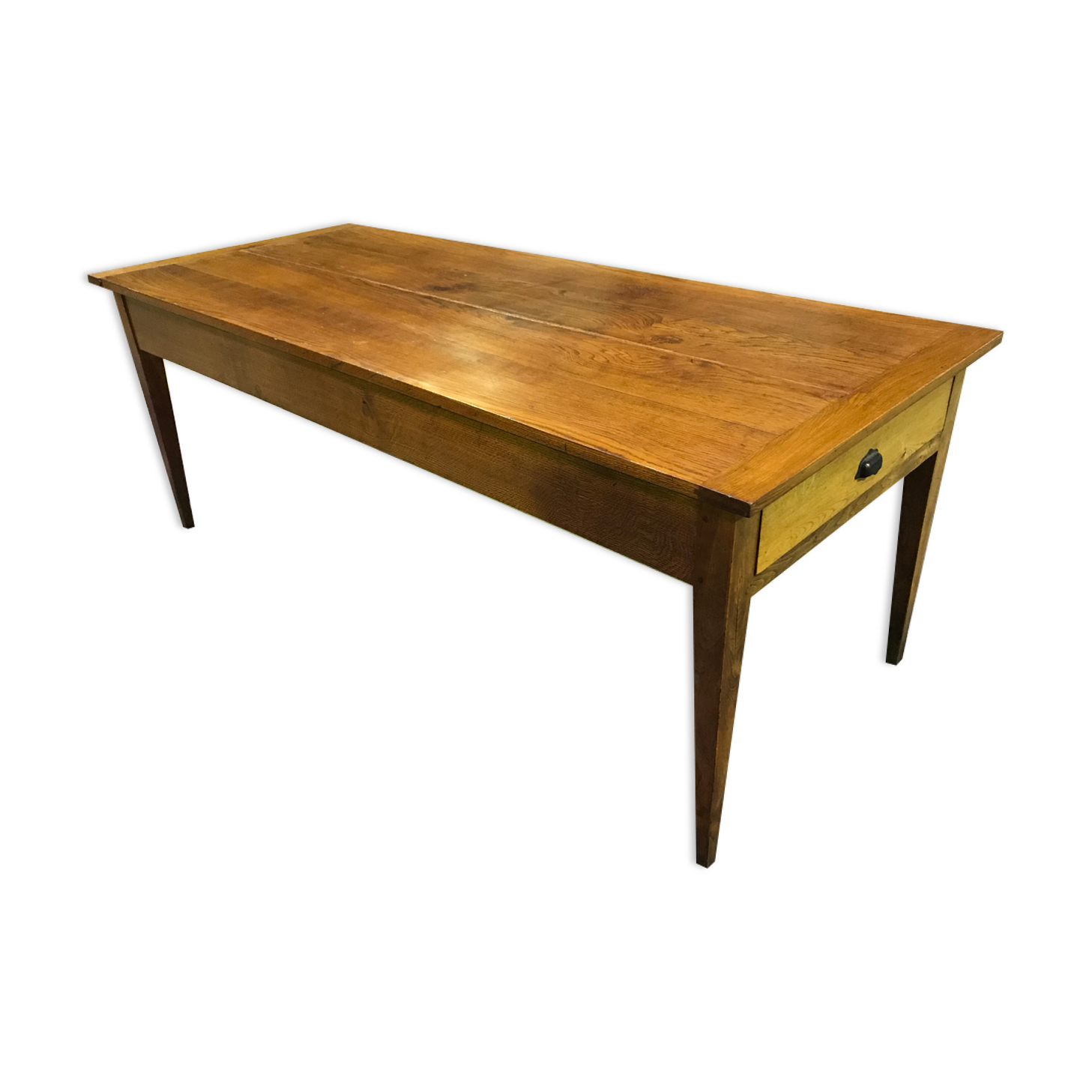 Farm table in solid oak enhanced 19th