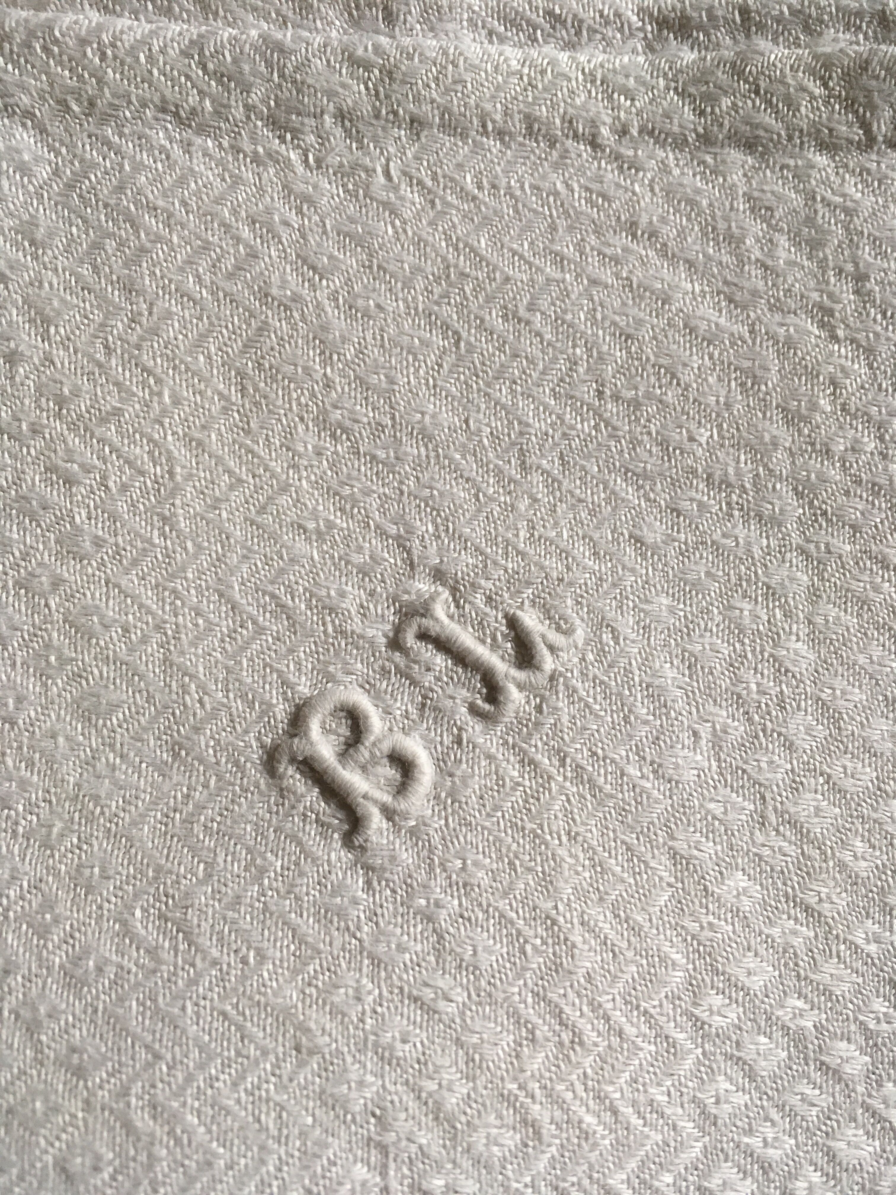 pair of Castle in linen cloths 19th figure BL