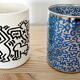 Pair of Keith Haring pots in opaline.