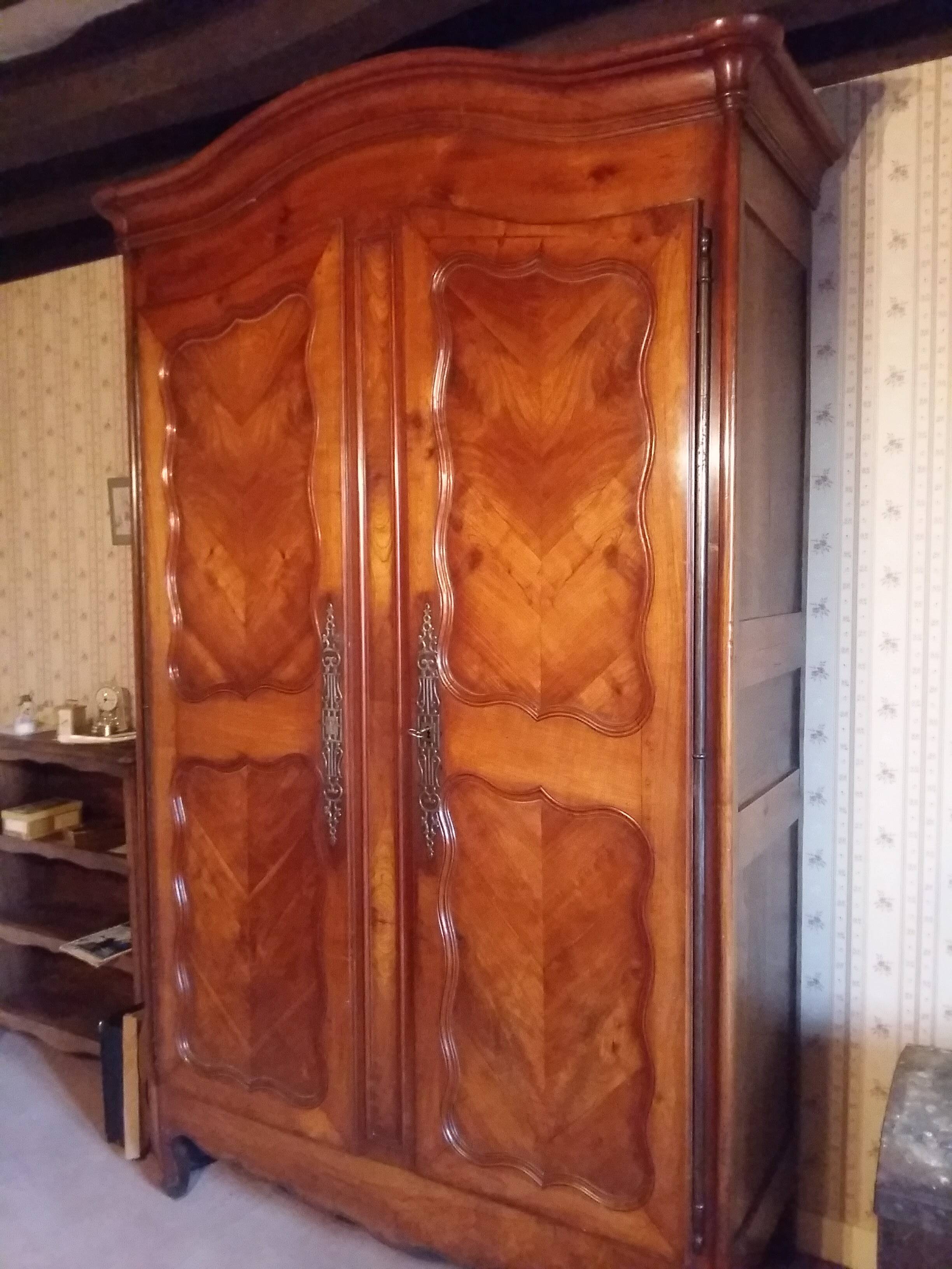 Beautiful louis xv armoire in cherry wood