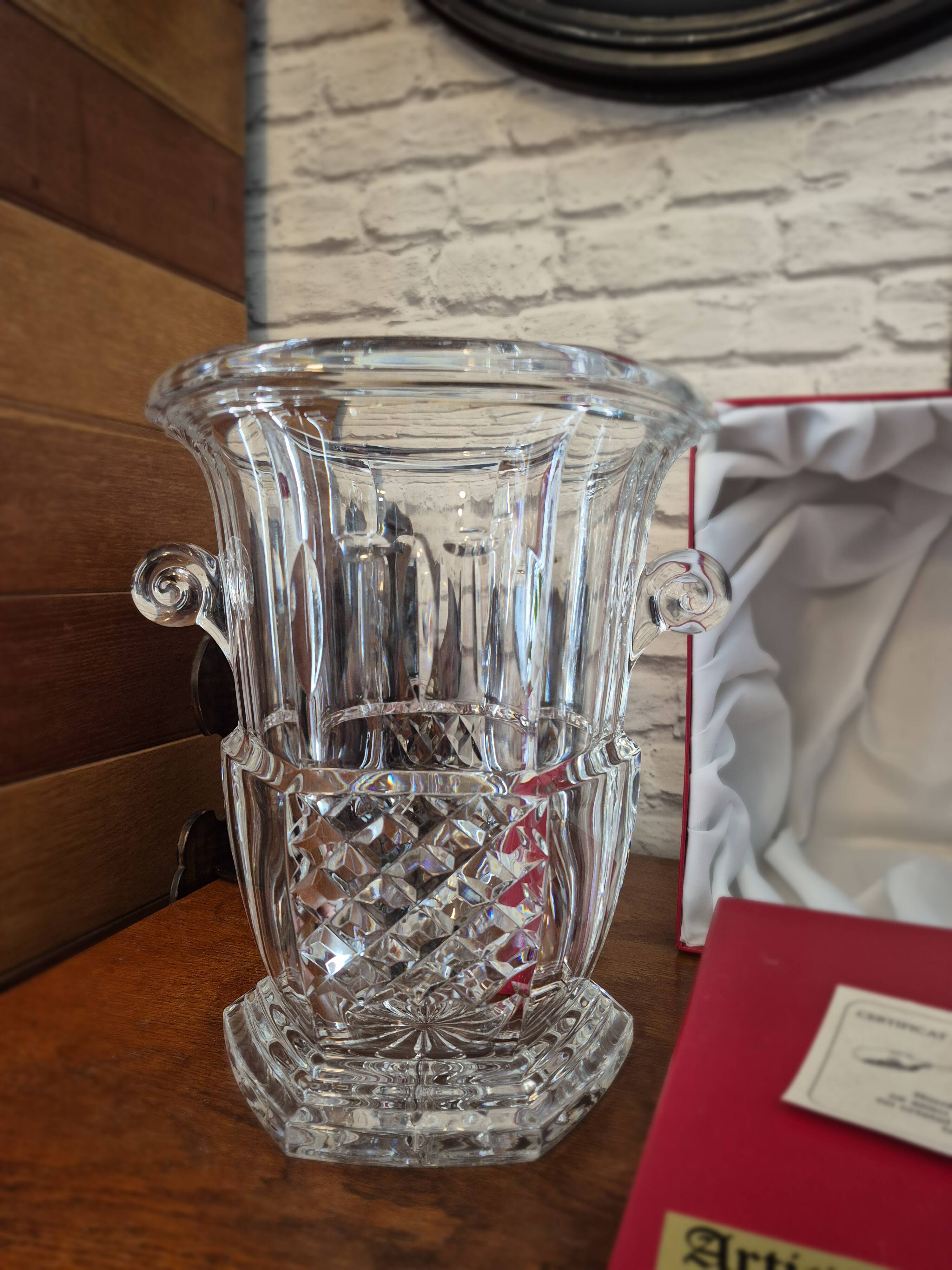 Large vintage Lorraine crystal champagne bucket